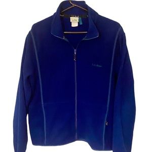 VINTAGE LL BEAN FULL ZIP FLEECE BLUE ZIP POCKETS MENS MEDIUM SIZE MEDIUM GREAT